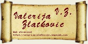 Valerija Zlatković vizit kartica